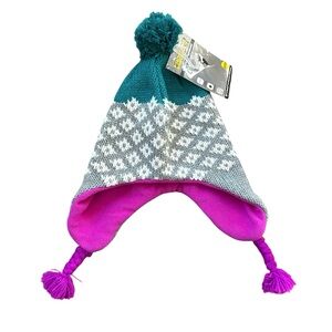 🆕3M Thinsulate Knitted Lined Winter Beanie Hat With Pompom Braided Ear Covers OS